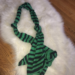 BCBGmaxazria blue green cotton‎ striped scarf